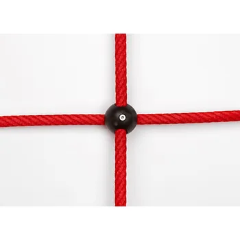 Lano Šplhací síť Herkules PES 16 mm, oko 12,50 cm, plastové koule, červená