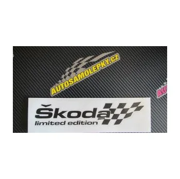 Polep vozidla SAMOLEPKA Škoda limited edition pravá (09 - bílá) NA AUTO, NÁLEPKA, FÓLIE, POLEP, TUNING, VLASTNÍ TEXT, TISK, AUTOSAMOLEPKY.cz, POLEPY, OBRÁZEK, LOGO, SAMOLEPKY