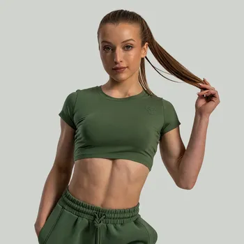 Dámské tričko STRIX Dámské triko Essential CropTop Cedar Green XS
