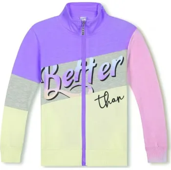 Dívčí vesta DÍVČÍ MIKINA fialová/žlutá Kugo SM0381 (Dívčí bavlněná mikina)