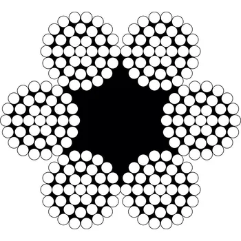 Železářství Šestipramenné lano - 6x37M - FC Lano - průměr: 14 mm, Pevnost: 1960 MPa, Provedení: Holé + mazané prameny (A1)