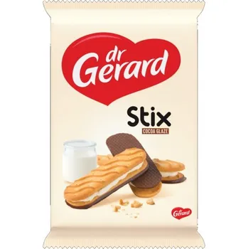 GERARD Sušenky plněné krémovou náplní, z poloviny máčené v kakaové polevě Patysie 300 g