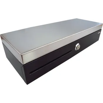 Pokladní zásuvka Pokladní zásuvka Virtuos Flip-top FT-460C2 - s kabelem, se zamykacím krytem, NEREZ víko, černá