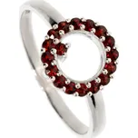 Granát Turnov Stříbrný prsten s českými granáty B40641 Velikost: 52, Váha: 2,10g