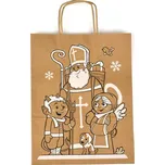 Taška hnědá papírová s uchem, Mikuláš, 22 x 28 x 10 cm