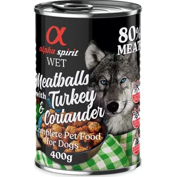 Krmivo pro psa 6×400g alpha spirit Dog Meatballs - krůtí s koriandrem