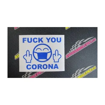 Polep vozidla SAMOLEPKA Fuck you corona (09 - bílá) NA AUTO, NÁLEPKA, FÓLIE, POLEP, TUNING, VLASTNÍ TEXT, TISK, AUTOSAMOLEPKY.cz, POLEPY, OBRÁZEK, LOGO, SAMOLEPKY
