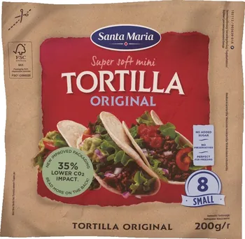 Trvanlivě pečivo Santa Maria Super Soft Mini Tortilla Original 200 g