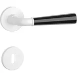 Dveřní kování MP MARIGOLD 3 - R 7S (WS/BS/WS - Bílá matná / černá matná / bílá matná), klika-klika, Otvor na cylidrickou vložku, MP WS/BS/WS