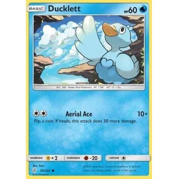 Volný čas Pokémon CEC 059/236 Ducklett - Cosmic Eclipse Stav: Excellent, Verze: NORMAL