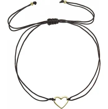 Náramek Kabbalah náramek s pozlaceným srdíčkem 13043.3 black