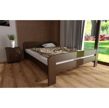 Postel Postel z masivu borovice Bohdana 160x200 cm ořech + rošt ZDARMA