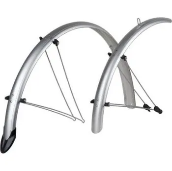 Blatník na kolo Sada blatníků PRO-T treking plast se zástěrkou stříbrná uchycení OR-Type