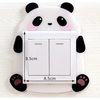 Samolepící dekorace Svítící 3D silikonová dekorace vypínače medvídek panda