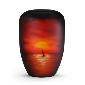 Smuteční dekorace Ekologická urna Airbrush - Západ slunce