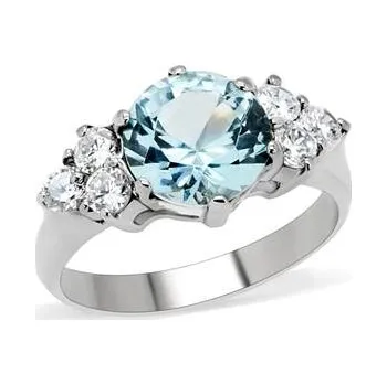 Prsten AL-0102-52 Ocelový prsten s tyrkysovým kamenem