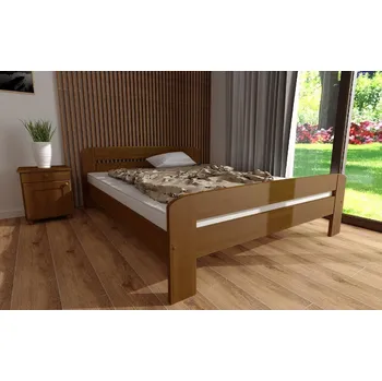 Postel Postel z masivu borovice Bohdana 180x200 cm dub + rošt ZDARMA