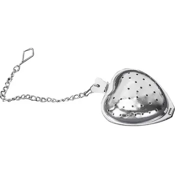 Cedník a síto Nerezové sítko na čaj, tvar srdíčko - na řetízku