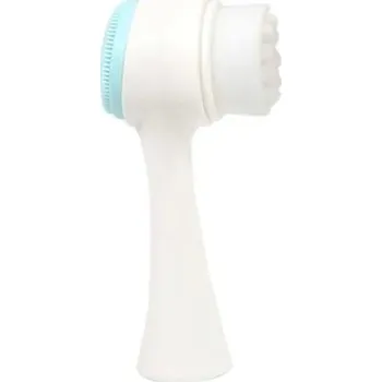 Elektrický čistič pleti Dvojitý čistící kartáček na pleť | silikonový čistič obličeje - Modrý