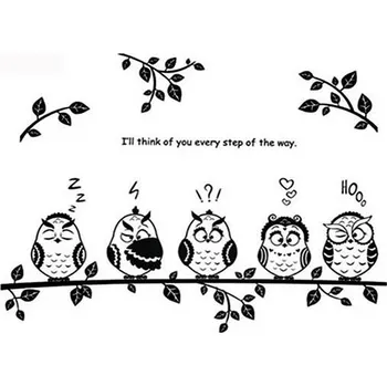 Samolepící dekorace Tapeta na zeď | fotorámečky na zeď - sovičky - 8353