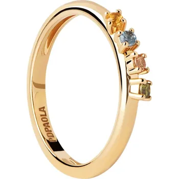 Prsten PDPAOLA Půvabný pozlacený prsten se zirkony RAINBOW Gold AN01-C10 50 mm + 2 měsíce na vrácení zboží
