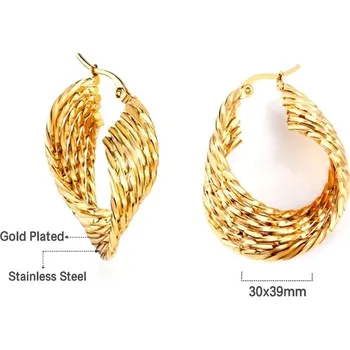 Náušnice Luxusní náušnice ve zlaté barvě - 129G