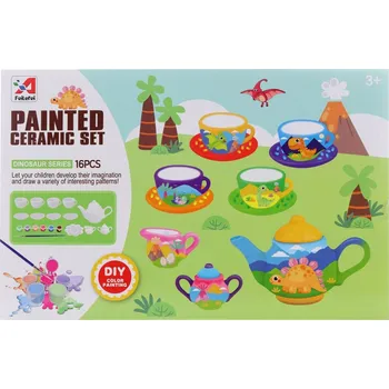 Dětské razítko Malovací čajový set dino