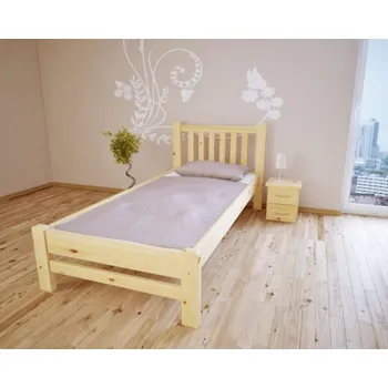 Postel Postel z masivu smrk Kinga 90x200 + rošt ZDARMA