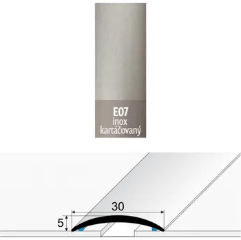 Podlahová lišta PROFIL Team Přechodová lišta 30 mm oblá samolepící E07 inox