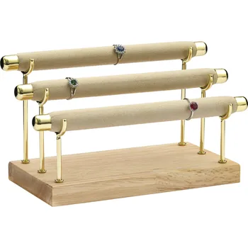 Šperkovnice JK Dřevěný stojan na prsteny krémový TRC-5428/A20/A20