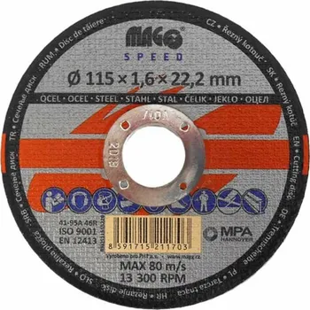 Řezný kotouč Řezný kotouč na kov 115x1,6x22mm MAGG Speed