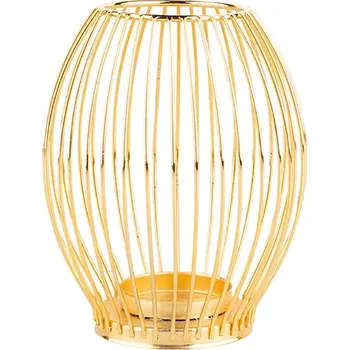 Zlatavý kovový svícen na čajovou svíčku Altom Design - 8,5 x 8,5 x 15,5 cm ( Golden metal tealight candle holder Altom Design - 8.5 x 8.5 x 15.5 cm)