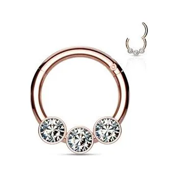 Piercing K01057-RDC Zlacený piercing kruh segment 1,2 x 8 mm