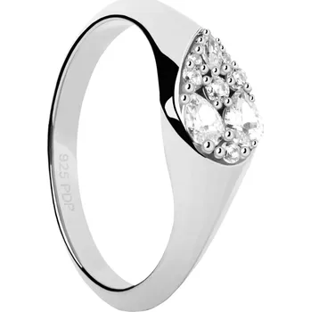 Prsten PDPAOLA Půvabný stříbrný prsten se zirkony Vanilla AN02-A51 52 mm + 2 měsíce na vrácení zboží