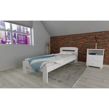 Postel Postel z masivu borovice Šárka 80x200 cm bílá + rošt ZDARMA