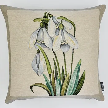 Dekorativní polštářek BYTEMA Gobelínový povlak na polštář SNĚŽENKY VELKÉ 45 x 45 cm