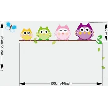 Samolepící dekorace Tapeta na zeď | fotorámečky na zeď - sovičky - 1009B
