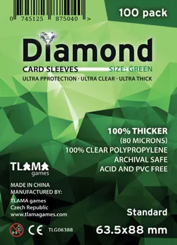Příslušenství k deskovým hrám Tlama Games Diamond Green Standard obaly na karty 100 ks