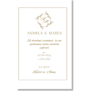 Party nádobí Personal Oznámení - Golden Exquisite Zvolte množství: od 11 ks do 30 ks