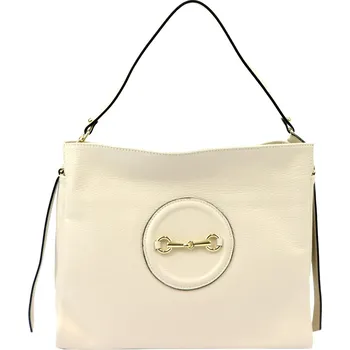 Kabelka Kožená kufříková kabelka Luka 20-043 krémová