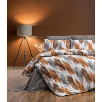 Povlečení Smolka Bavlněné povlečení 140x200 - Tahy štětcem hnědé