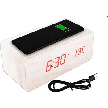 Hodiny QSS - Hodiny s budíkem bílé