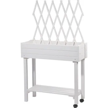 Vyvýšený záhon dobar Vyvýšený záhon s mříží (bílá)