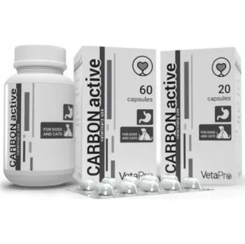 Vetapro Carbon Active Balení: 20 kapslí proti průjmu pro psy a kočky