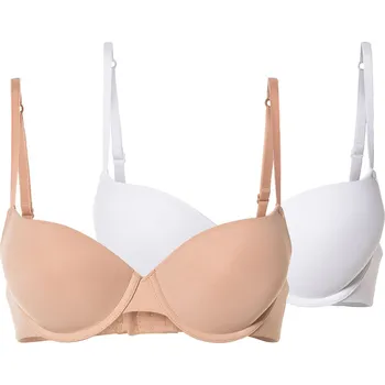 Podprsenka esmara® Dámská push-up podprsenka, 2 kusy (85D, béžová/bílá)