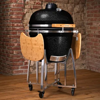 Zahradní gril Keramický gril MAMUT černý - zvýhodněný SET včetně příslušenství