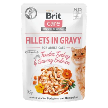 Krmivo pro kočku Brit Care Cat Fillets in Gravy with Tender Turkey Savory Salmon 85 g