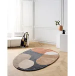 Koberec z vícebarevné viskózy a vlny oválný tvar 160 x 230 cm moderní glamour styl Beliani