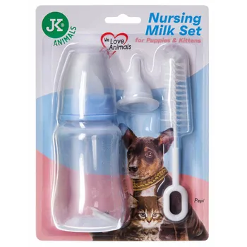 Miska pro psa JK ANIMALS Kojící set pro štěňata a koťata průhledný/modrý 150 ml