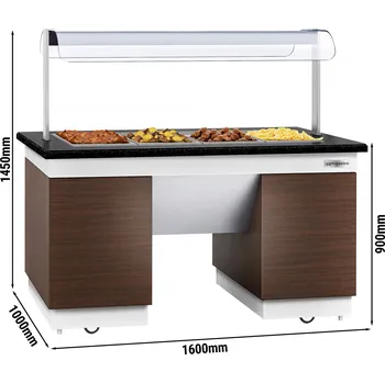 Lednice G.Gastro Bainmarie - Bufetový ostrůvek - 1,6 x 1,0 m - 4x GN 1/1